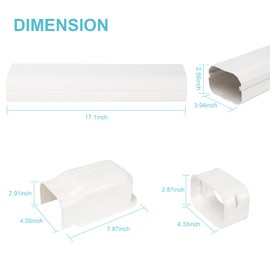 KLOLKUTTA Mini Split Line Set Cover, 4” 7.5 Ft PVC Line Set Cover Kits for Outside Ductless Mini Air Conditioners and Heat Pumps with Flexible Duct