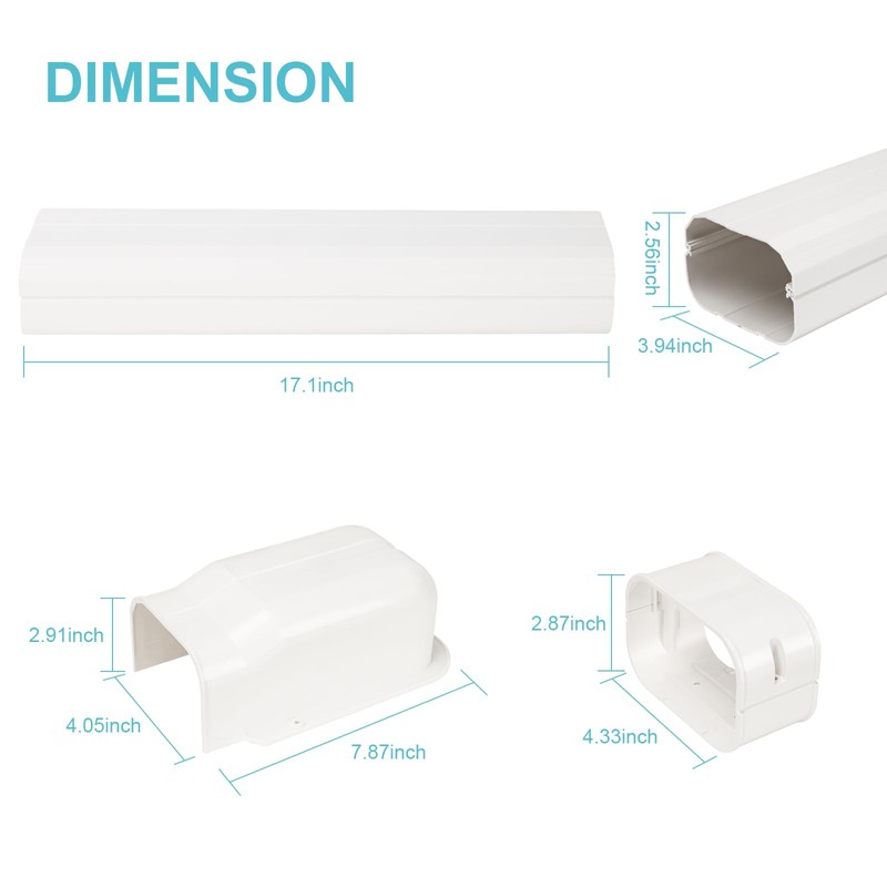 KLOLKUTTA Mini Split Line Set Cover, 4” 7.5 Ft PVC