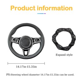 Osilly Car Steering Wheel Cover, 15 inch Carbon Fiber Microfiber PU Leather Elastic Steering Wheel Protector for Men Women, Anti-Slip Breathable Car Interior Accessories for Most Cars (Purple)