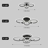 Vikaey Modern LED Flush Mount Ceiling Light, 4 Rings Black