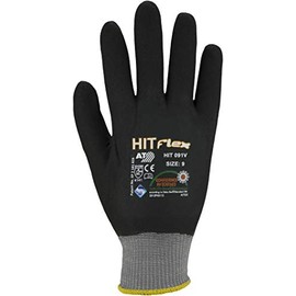 Asatex HIT091V 9"HITflex" Finely Knitted Gloves, Grey/Black, Size 9