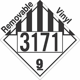 GC Labels-P322c3171, Miscellaneous Dangerous Goods Class 9 UN3171 Removable Vinyl DOT Placard, Package of 50 Placards