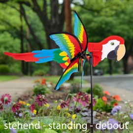 CIM petite 2-in-1 wind chime diameter 28 x 43 x 85 cm with stand rod and hanging set, Parrot