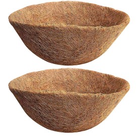 CENPEK 2Pcs 20cm Round Coco Liners Hanging Basket Natural Replacement Coconut Fiber Liner for Garden Flower Pot Vegetables Herbs Pot