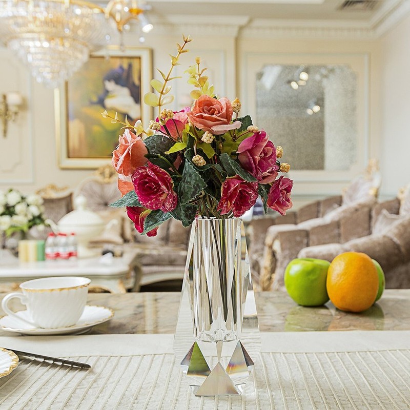 DONOUCLS Crystal Flower Bud Vase, Christmas Decorations for Home Wedding