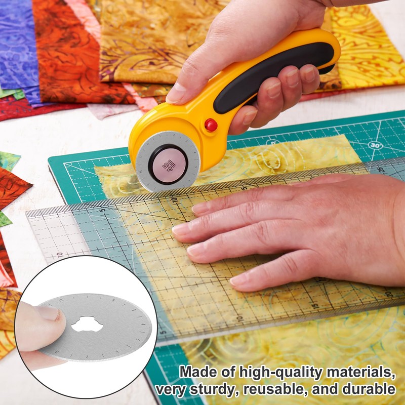 Abizarch 10Pcs Crochet Edge Rotary Cutter Blade Set 45mm Perforating