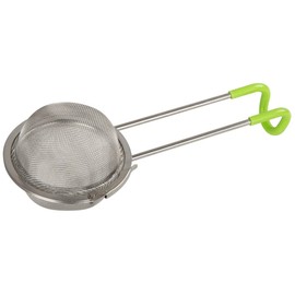 Fackelmann Tea Strainer with Handle, Stainless Steel, Silver/Green