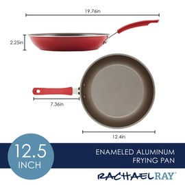 Rachael Ray Cook + Create Nonstick Frying Pan/Skillet, 12.5 Inch, Red