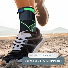 Actesso Sports Ankle Sleeve with Strap - the Ultimate Support for Sprains and Sports Injury (Small)