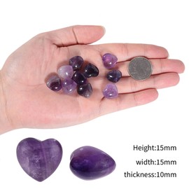 Nupuyai 10 Pieces Heart Gemstone Healing Stone Heart Shape Lucky Charm for Jewellery Making Decoration Approx. 1.5 cm
