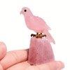 SMQ Rose Quartz Parrot Bird Crystal Figurine Home Decor Gemstone