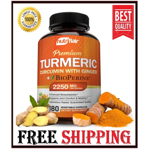 Branded NutriFlair Turmeric Curcumin with Ginger and BioPerine Black Pepper