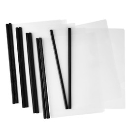 JOERSH 10Pcs Clear Report Covers with Sliding Bar, 40 Sheet Capacity, Resume Covers Presentation Folders File Document Organizer Folders School Binder for A4 and Letter Size Paper, Black