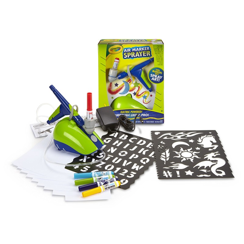 Crayola Air Marker Sprayer Airbrush Kit, Gift for Kids Age