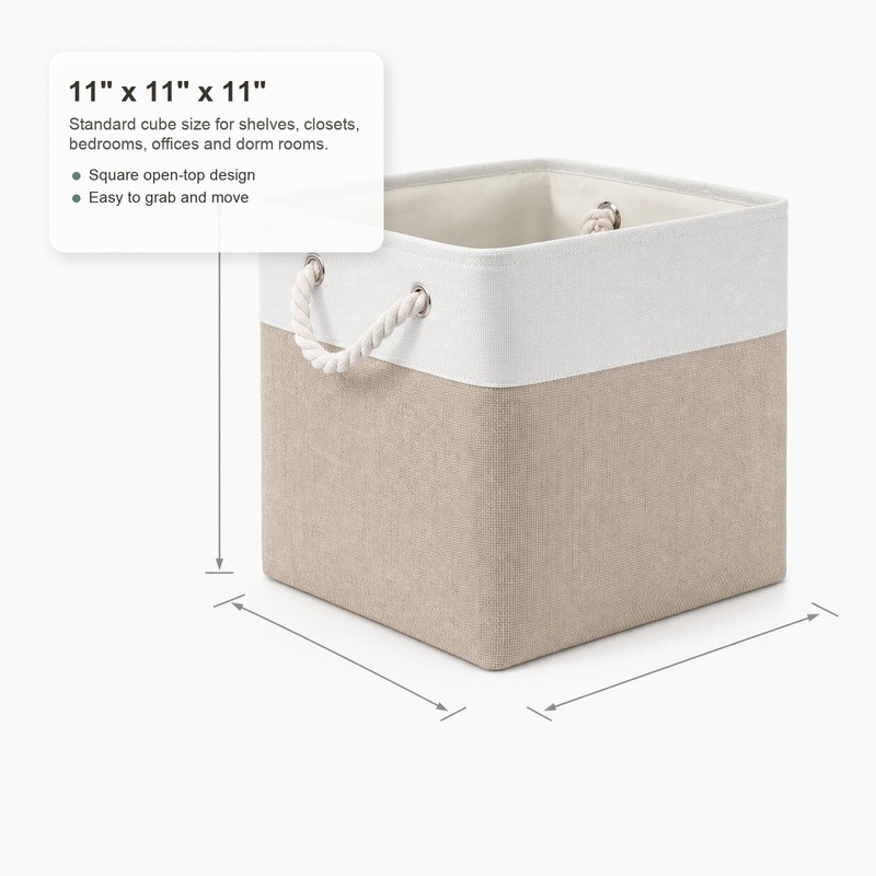 11x11 Inch Cube Storage Bins, 8 Pack Collapsible Fabric Storage