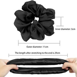JeoPoom Silk Hair Rope, Silk Hair Scrunchy, Elastics Ponytail Holder, Donut Hair Ties, Silk Scrunchies for Women, Girls, Ladies, Children(Pink)