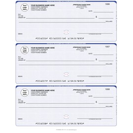 ABC Business Checks Compatible w/QuickBooks, 3 On A Page, 300 Checks (Linen Blue)