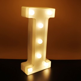 AUSAYE LED Letter Lights Alphabet Light Up Sign Night Light for Home Party Wedding Decoration (I)