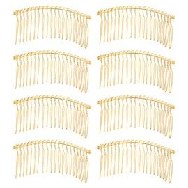 20 Pcs Metal Hair Side Combs 20 Teeth Hair Clip French Twist Combs Bridal Wedding Veil Combs Crafting Hair Comb Barrettes Headpieces Hair Grips for Women Girls Golden