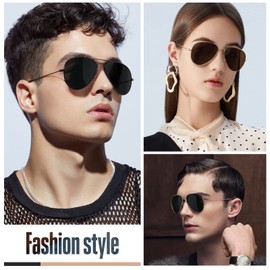 kunchu Classic Aviator Sunglasses for Men Womens Driving Polarized Sunglasses