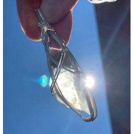 Rocks2Rings Rare Saffordite Cintamani and Genuine Libyan Desert Glass Sterling Silver Tektite Crystal Necklace Pendant Healing Stones Jewelry LS7 ZP