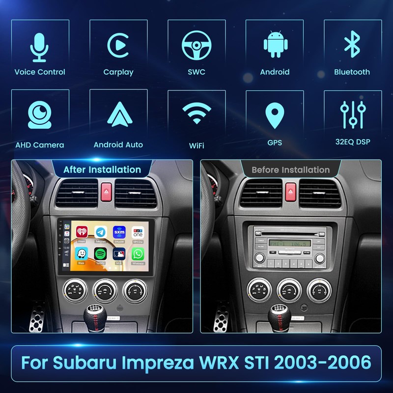 【2+64GB】 for Subaru Impreza WRX STI 2003-2006 Android 13 Car