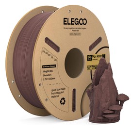 ELEGOO PLA Filament 1.75mm Walnut Wood 1KG, Real Wood Flour Added 3D Printer Filament, 1kg Spool(2.2lbs) Fits for Most FDM 3D Printers