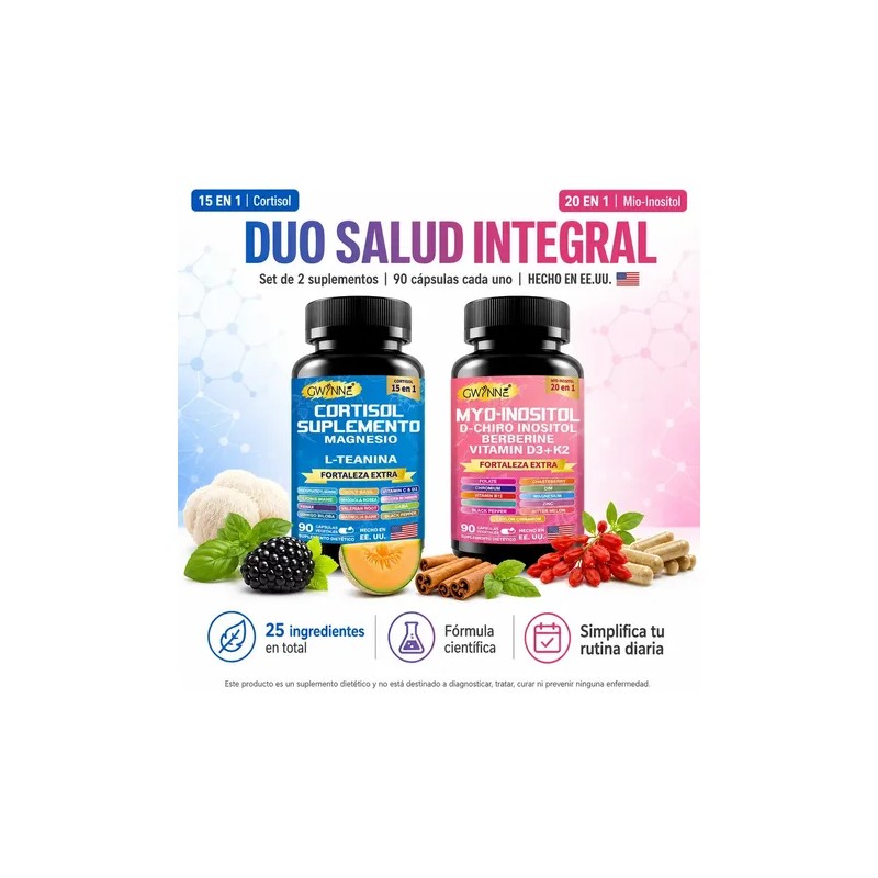 Vitamina Gwynne Cortisol Inositol Myo Cápsula Sabor Pack