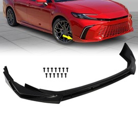 Jecoupoon 3PCS Front Bumper Lip Splitter Spoiler Compatible with Camry SE XSE 2025 Gloss Black V Style Chin Body Kit Exterior Accessories