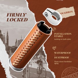 ROCKBROS Bicycle Grips MTB Retro Handlebar Grips Ergonomic Design Dual Lock-On Anti-slip for Mountain Bike, Road Bike, Trekking Bike, City Bike, Folding Bike 22.2 mm