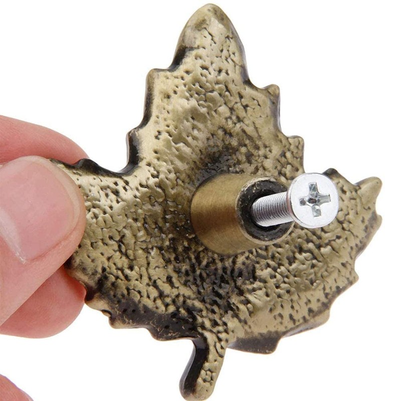 JfwuHap 10Pcs Bronze Maple Leaf knobs Farmhouse Style Decorative Mini