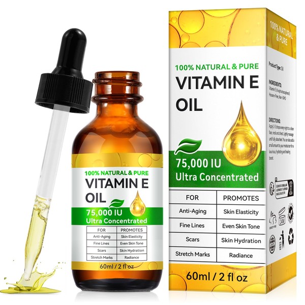 60ml Ultra Pure Vitamin E Body Oil for Skin, Face
