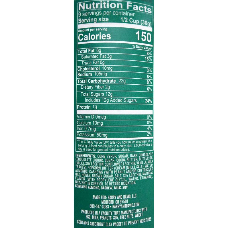 Harry & David Dark Chocolate Moose Munch Premium Popcorn Holiday