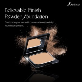 SORMÉ Believable Wet & Dry Finish Powder Foundation - Fragrance Free with Vitamin C - Hydrating, Rejuvenating with Alpha Hydroxy - Medium to Full Coverage - Flawless, Youthful & Dewy Finish - 25ml