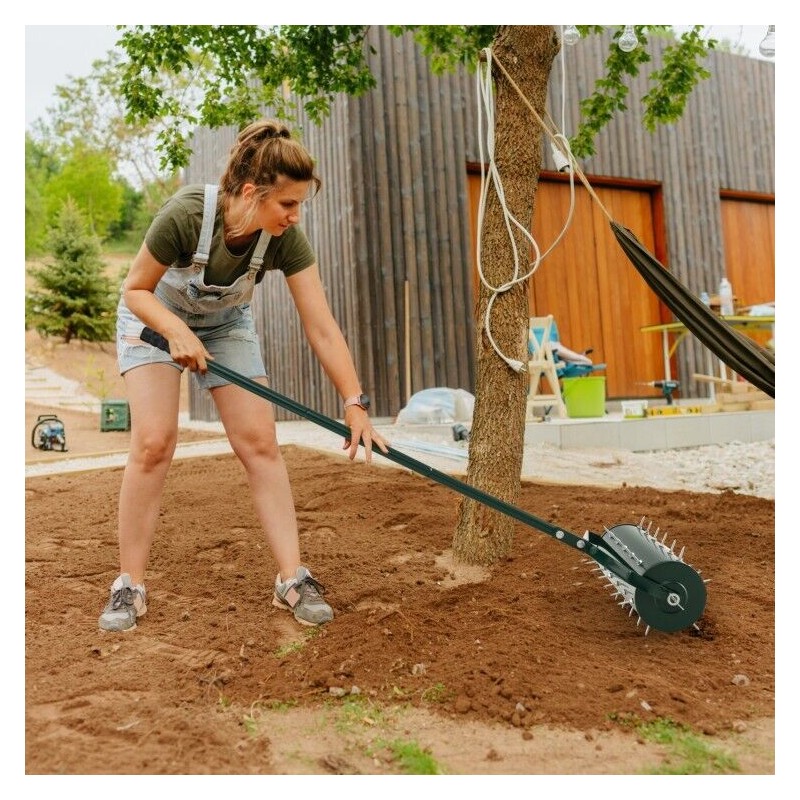 Costway 21" Manual Push Lawn Aerator Garden With Detachable Handle