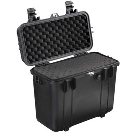 Compact Tall 16.93" Protective Gear Case Water and Shock Resistant w/Foam (Black) by Eylar™