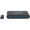 Manhattan AC-5495 Hub USB-C 4 Ptos Negro, Negro