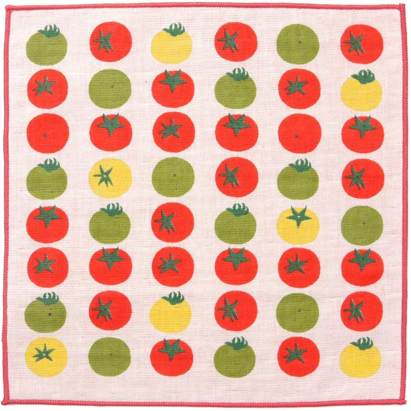 Hamamonyo Washed Towel Handkerchief, Assorted Tomatoes, Beni