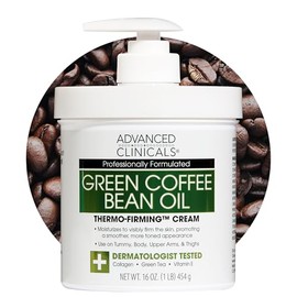 Advanced Clinicals Green Coffee Bean Oil Thermo-firming Body Cream 16oz Spa Size