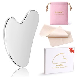 Stainless Steel Gua Sha Scraping Massage Tool, Azymi Face Gua Sha Jawline Muscle Sculptor for Body Massage Spa Acupuncture Therapy Trigger Point Treatment