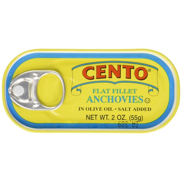 Cento Flat Anchovies in Olive Oil, 2 Ounce