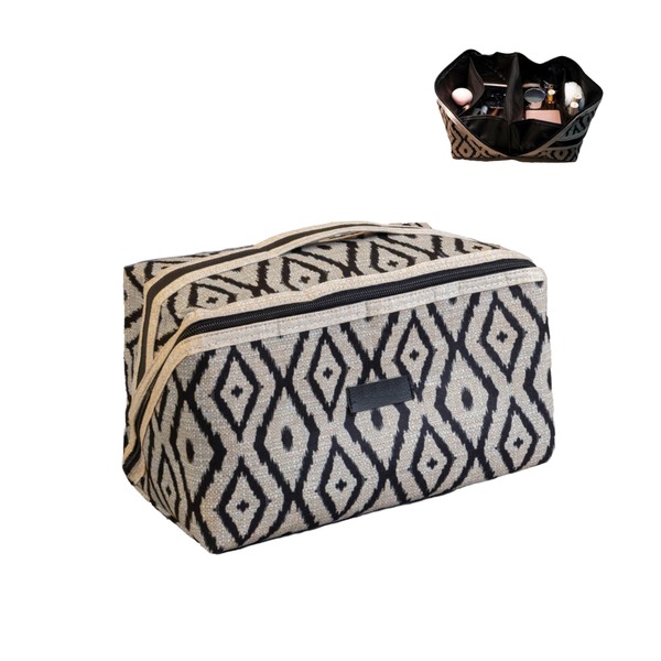 Travel Toiletry Bag for Women, Large Makeup Bag with Compartments,