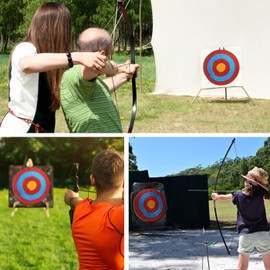 IKULE Archery Targets Straw Solid Hand-Made Archery Target for Recurve Bow Compound Bow or Longbow 20 Inches Traditional Bow Arrow Target for Kids Youth Adult Archery Hunting Backyard Practice