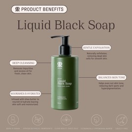 R&R Revive Liquid African Black Soap with Shea Butter – Hydrating & Moisturizing for All Skin Types – Deep Cleansing & Gentle Exfoliation – Lemongrass – 8.5 fl oz