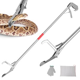 Puzau 78 Inch Folding Snake Grabber Tool Extra Long Snake Tongs for Extra Safety Snake Grabber is Made of Stainless Steel for Corrosion Resistance High Load Capacity Easy to Clean and Maintain