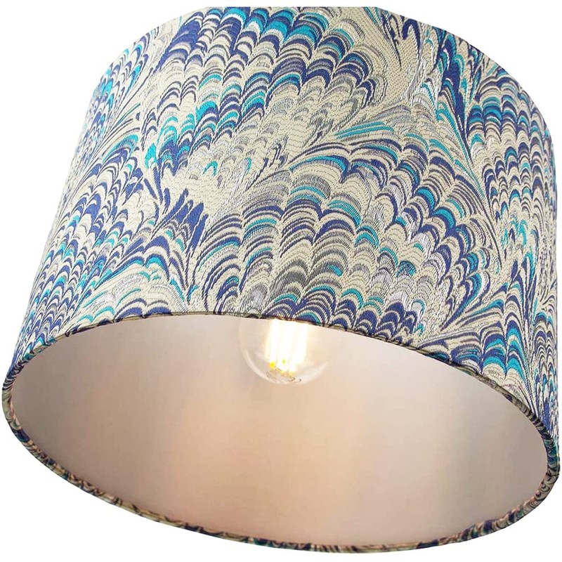 Contemporary and Vivid Peacock Print Table/Pendant Drum Lamp Shade in
