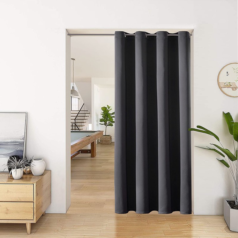 ChrisDowa Blackout Door Curtains for Doorway Privacy, Grommet Closet Curtains