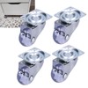 4 Pcs Swivel Caster Heavy Duty Stainless Steel Transparent PU