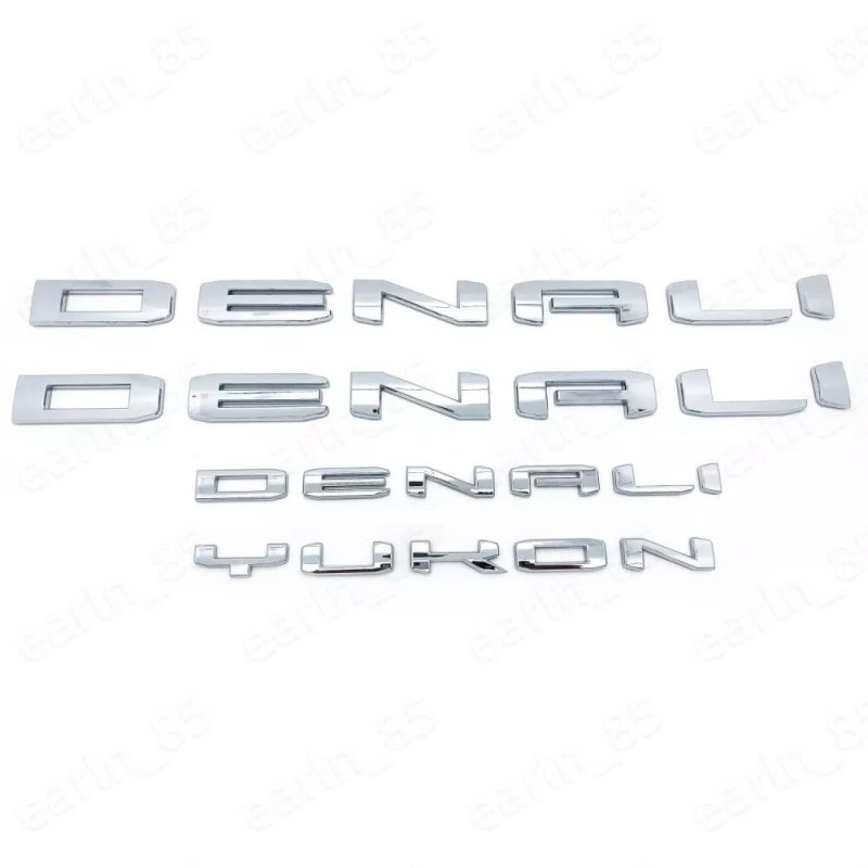 GMC Door Rear DENALI Yukon Emblem Letters Chrome For GMC