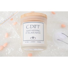 Smells Like C. Diff Candle, Funny Nurse Gifts for Women, Rn Gifts for Nurses, Nurse Appreciation Graduation Gifts, Nurse Practitioner Gift